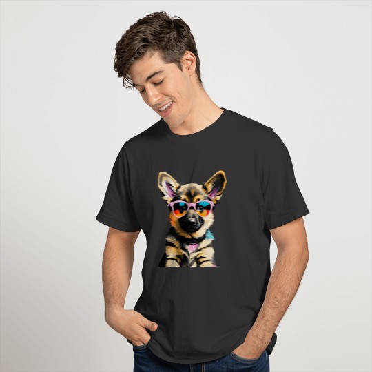 Cute German Sheppard Puppy Pop Art T Shirts
