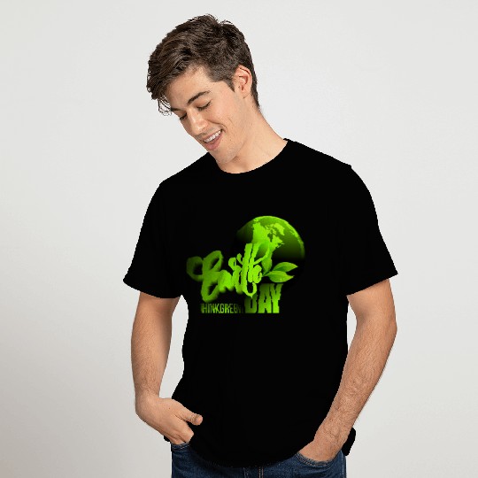 Earth day black bg T Shirts