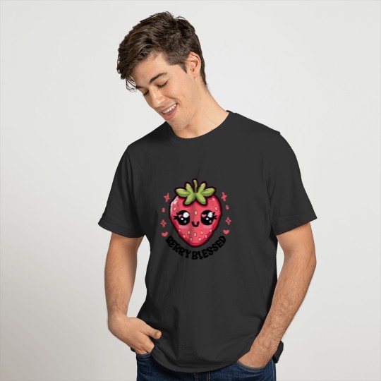 Berry Blessed Cartoon Strawberry Funny Christian T Shirts