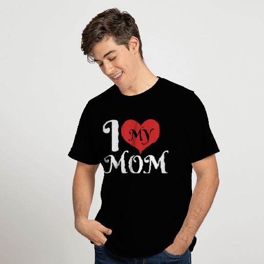 Love Heart with My Mom Message T Shirts