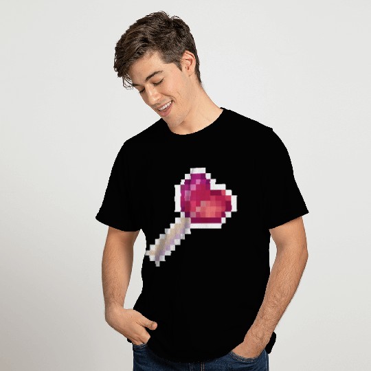 Pixel Art Sprite Cute Heart Lollipop T Shirts