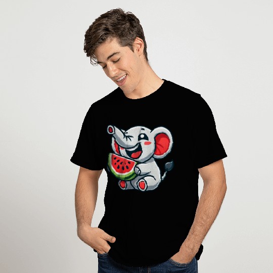 Cute elephant watermelon summer fruit laugh T Shirts