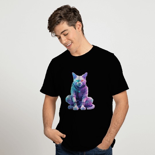 Futuristic Cyberpunk Cat T Shirts
