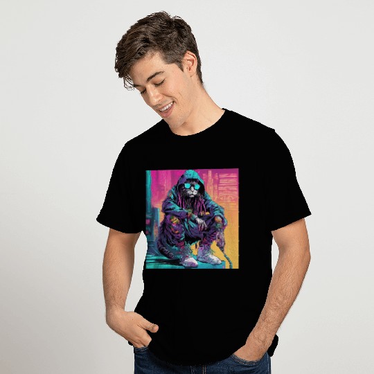 Cyberpunk Rastafari Cat T Shirts