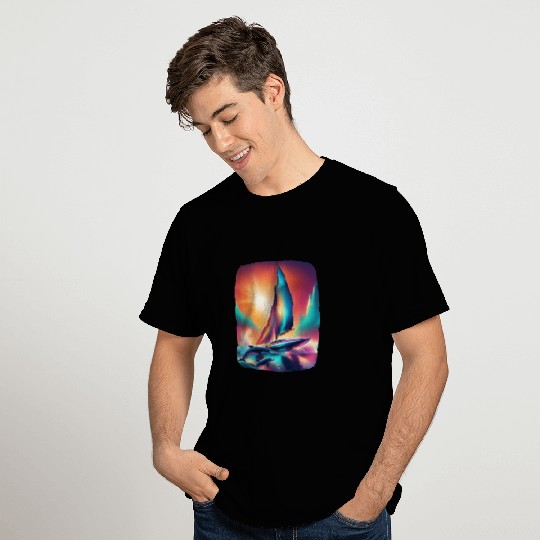Futuristic AI-Designed Sailing Yacht T Shirts