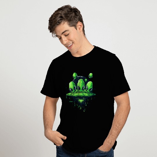 Funny Flying Saucer Alien Invasion T Shirts