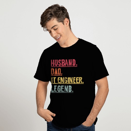 Husband Dad Engineer Legend Birthday Gift T Shirts