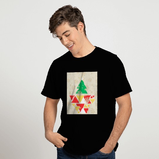 Geometric Christmas Tree T Shirts