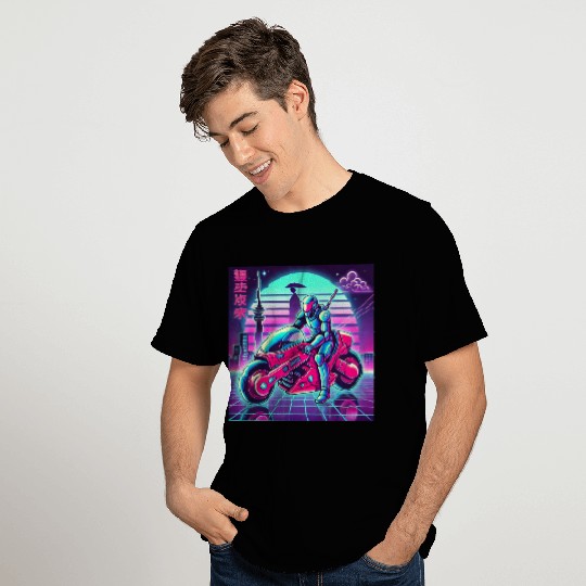 Cyberpunk Neon Rider T Shirts