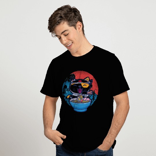 Japanese cat ramen T Shirts