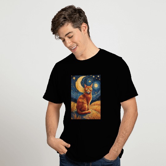 Cat painting red black cat T Shirts