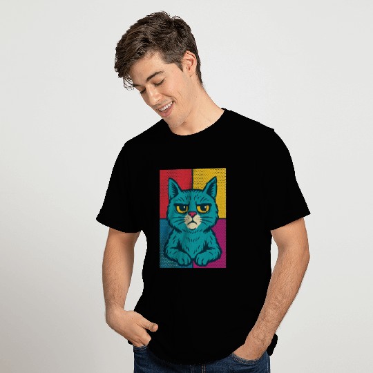 Pop Art Grumpy Cat Design T Shirts