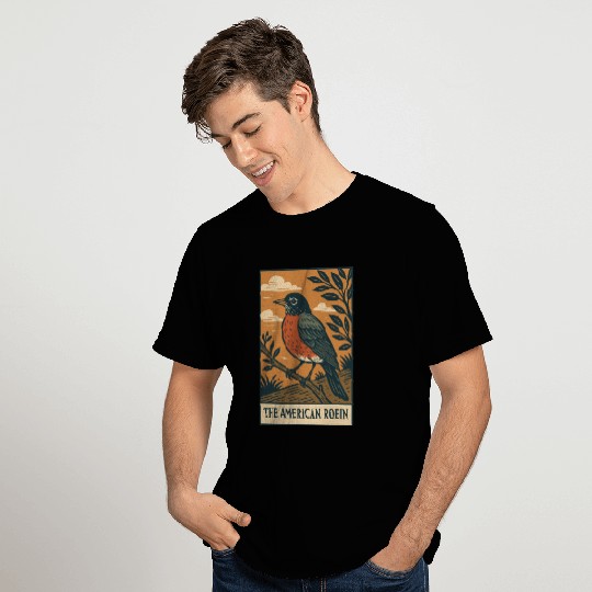 American Robin Nature Illustration T Shirts