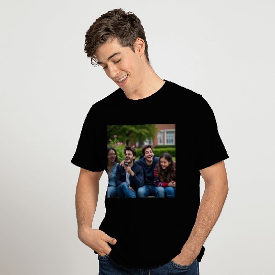 Joyful Group Friendship Illustration T Shirts