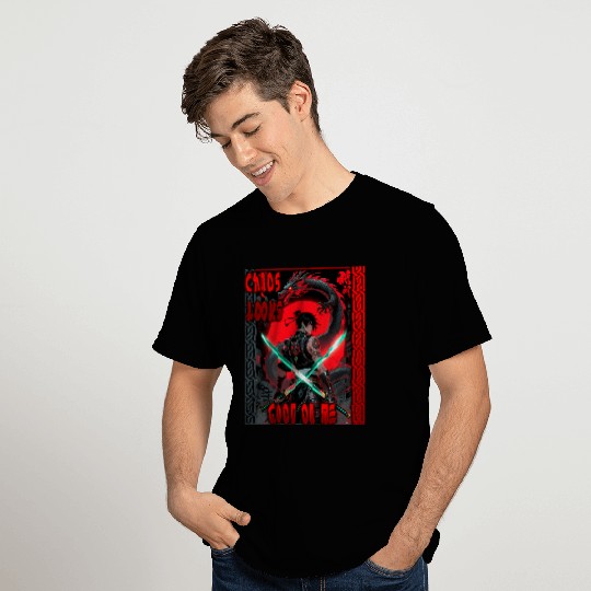 Cyberpunk Samurai with Dragon T Shirts