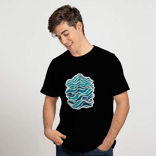 Abstract Ocean Wave Pattern T Shirts