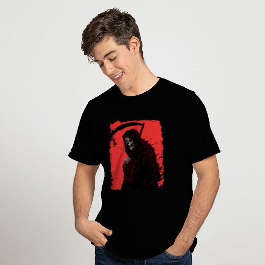 Skeleton Reaper Red T Shirts