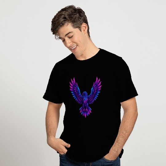 Vivid Blue-Purple Mythical Phoenix T Shirts