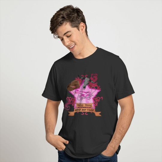 CowGirl Wild Thing never been tamed Pink 2 Leather T-shirt