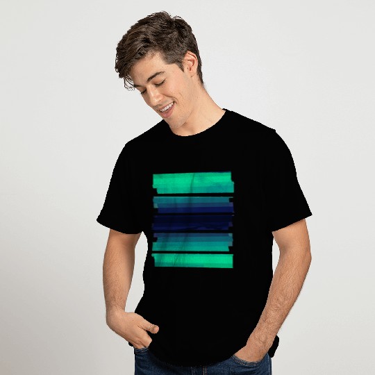 Light Green Gradient Stripes T Shirts