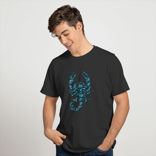 Scorpion, digital blue, Scorpio T Shirts