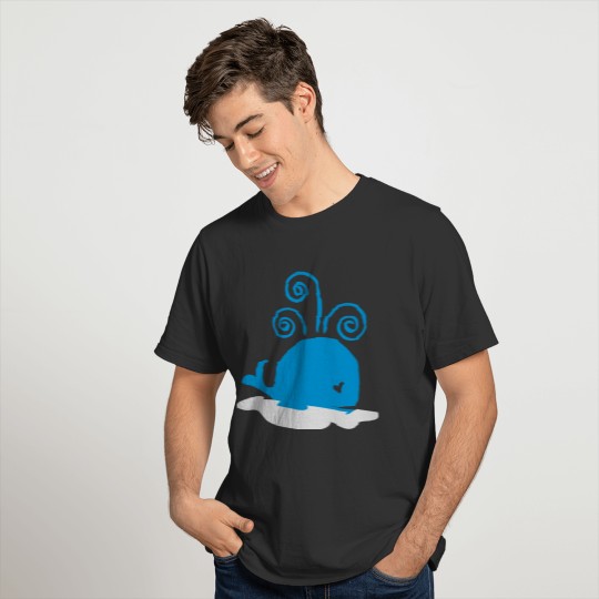 Lovely whale spouting water T-shirt