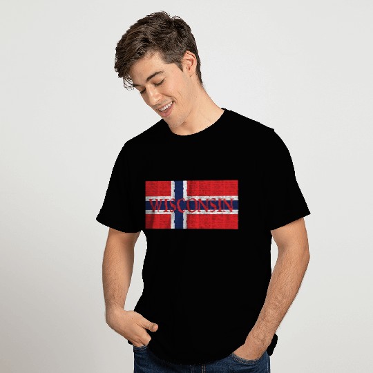 Wisconsin Norwegian Flag T Shirts