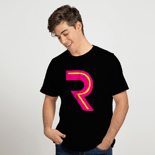 R neon pink yellow T Shirts