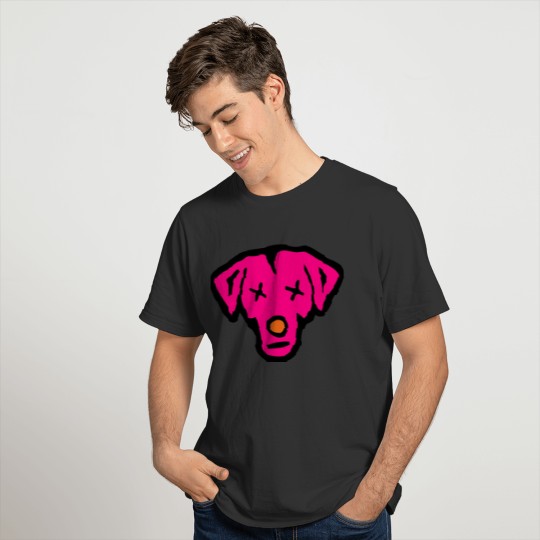 dog cartoon face T-shirt