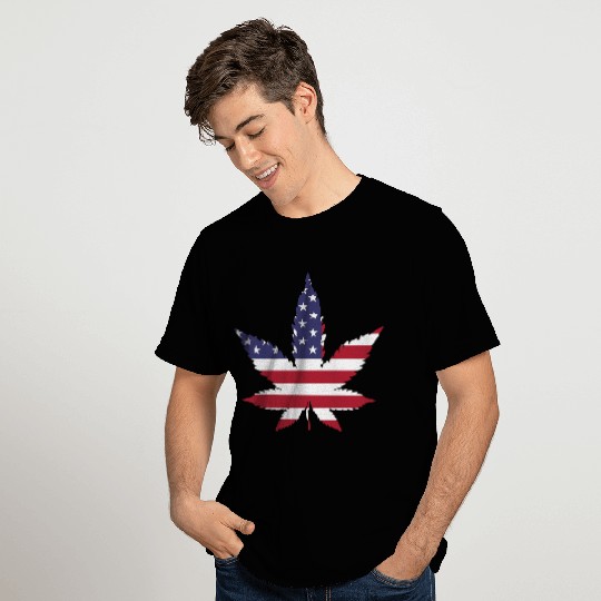 Marijuana American Flag T Shirts