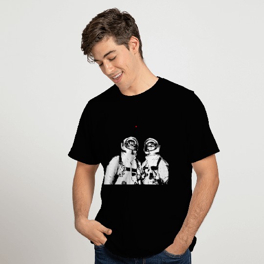 Funny cat astronauts looking at a laser pen T Shirts