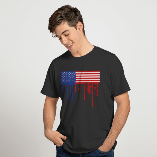 usa america united states drop blob stamp 3 colors T-shirt
