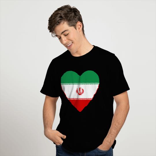 Iran Flag Heart T Shirts