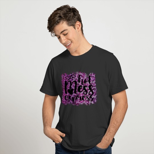 Hot Mess Express Pink Leopard Distressed T-shirt
