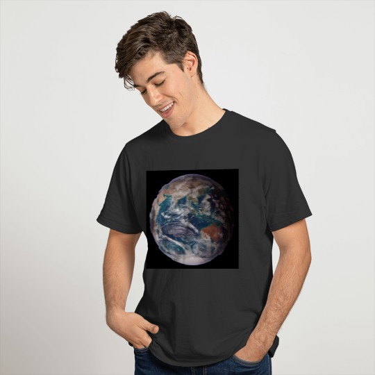 Twin Blue Marbles - East - Planet Earth Image T-shirt