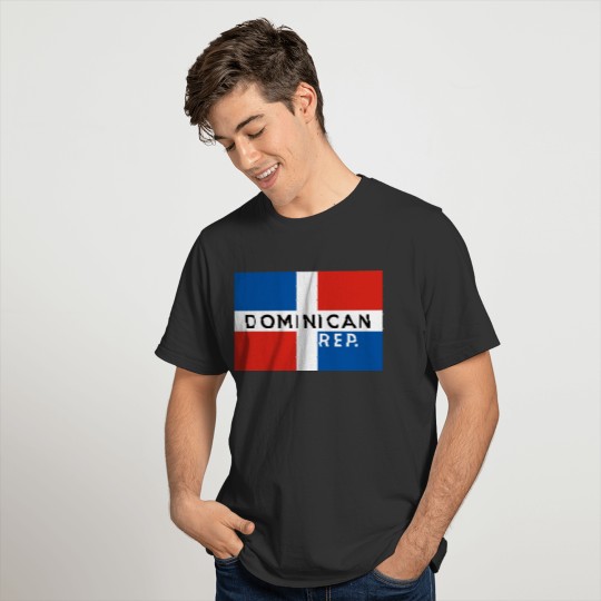 dominican republic country flag symbol name text T-shirt