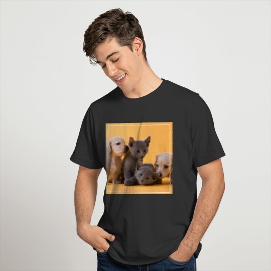 Russian Blue Kittens & Dachshund Puppies T-shirt
