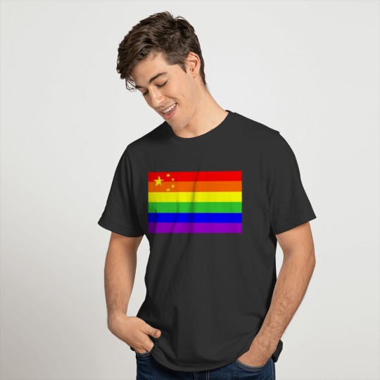 china country gay proud rainbow flag homosexual T-shirt