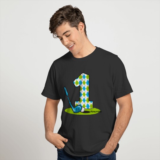 Argyle Golf 1st Birthday Personalized T-shirt