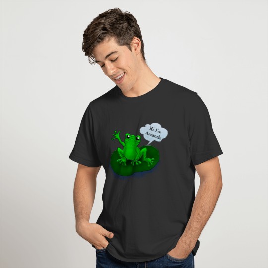 Frog illustration cartoon on a leaf T-shirt