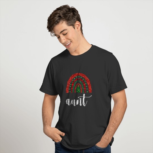 Red Plaid Aunt Rainbow Matching Family Group Chris T-shirt