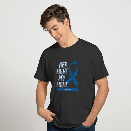 ALS Awareness Ribbon Lou Gehrig's Disease Blue MND T-shirt