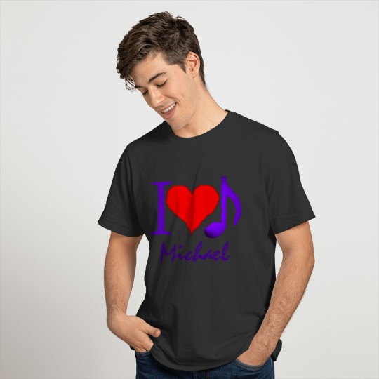 I Heart Music Purple and Red Design Personalized T-shirt