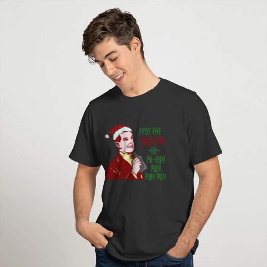 Funny Christmas Retro Rum Drinking Man Holiday T-shirt