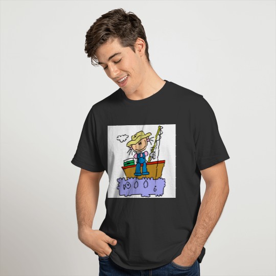 Stick Girl Fishing T-shirt