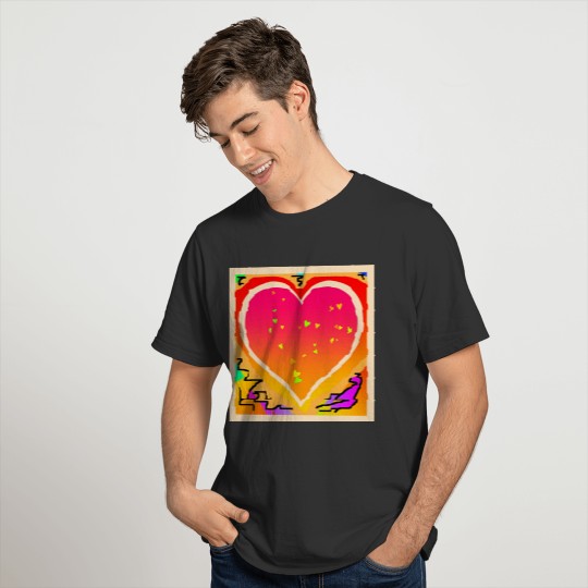Plus Size Women Hearts Graphic T-shirt