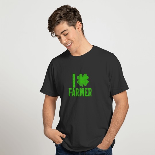 Cute Love Farmer Shamrock Irish Happy St Patricks T-shirt