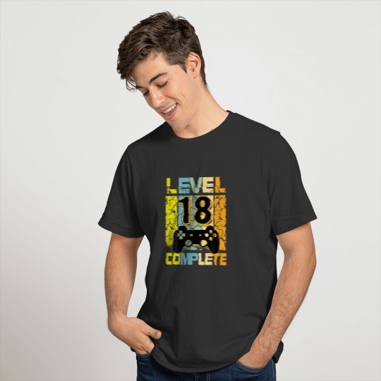 Mens 18Th Birthday Son Level 18 Years Controller D T-shirt