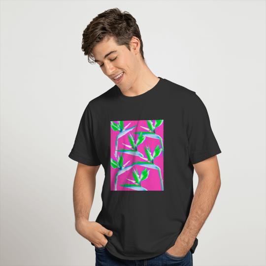 NOMADESAUSTRALIENS neon pink strelitzia T-shirt