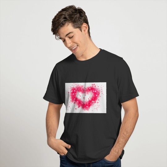 Pink and white sparkling graffiti heart T-shirt